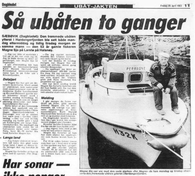 Magne Sjo såg ubåten to ganger og vart rekna som eit svært truverdig vitne av politiet.